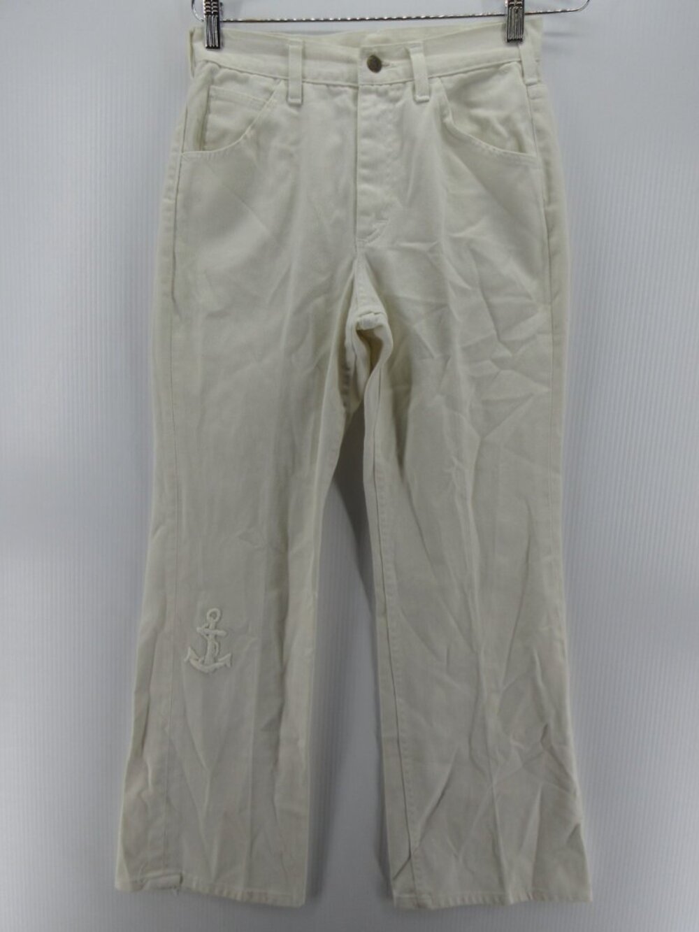 VTG Lee Jeans 28 Rider Boot Cut Flare Anchor Nautical 70s USA 28X29*